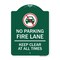 Signmission Fire Lane Keep Clear All Times W/ Graphic, Green & White Aluminum Sign, 18" x 24", GW-1824-23984 A-DES-GW-1824-23984 - alternate 1